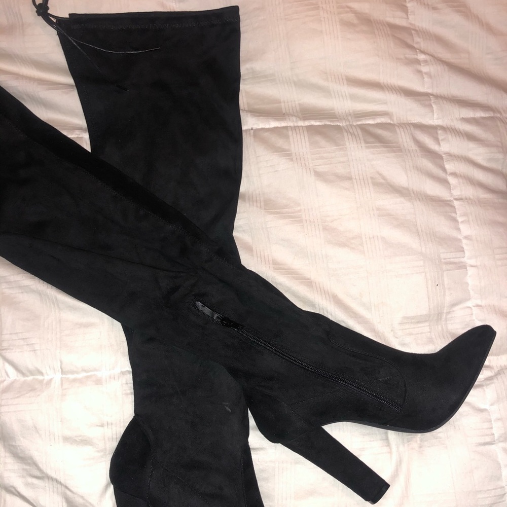 Black Thigh High Boots NWT